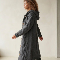 Hooded Cable Knit Cardigan