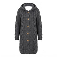 Hooded Cable Knit Cardigan