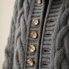 Hooded Cable Knit Cardigan