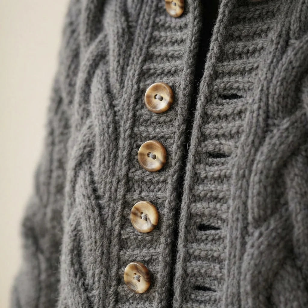 Hooded Cable Knit Cardigan