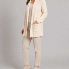 Shawl Collar Ribbed Cardigan