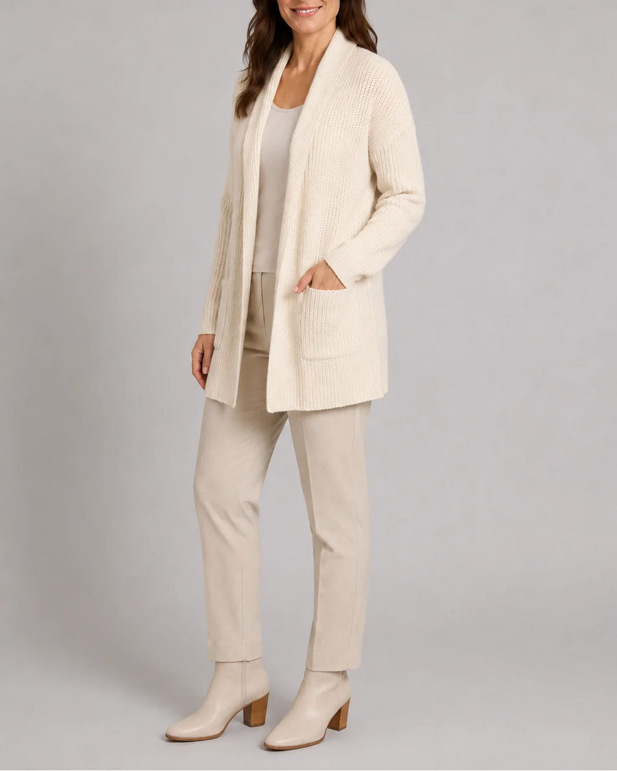 Shawl Collar Ribbed Cardigan