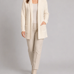Shawl Collar Ribbed Cardigan