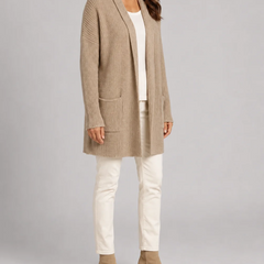 Shawl Collar Ribbed Cardigan