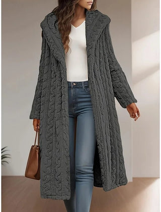 Longline Hooded Coat – Dark Grey
