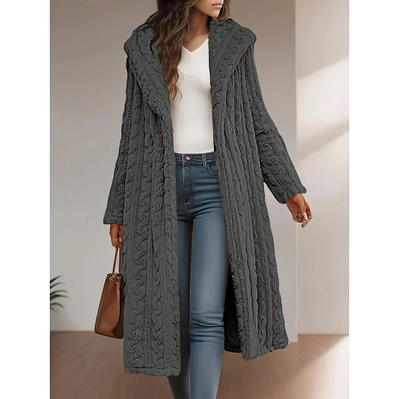 Longline Hooded Coat – Dark Grey