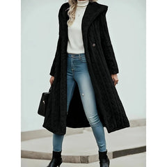 Longline Hooded Coat – Black