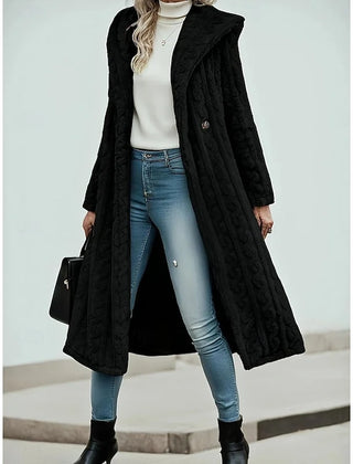 Longline Hooded Coat – Black