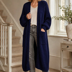 Longline Chunky Knit Cardigan – Black