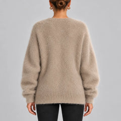 Fluffy Oversized V-Neck Cardigan