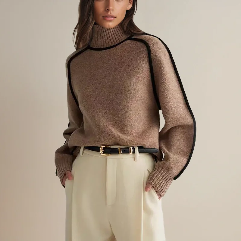 Cashmere Turtleneck Jumper – Brown