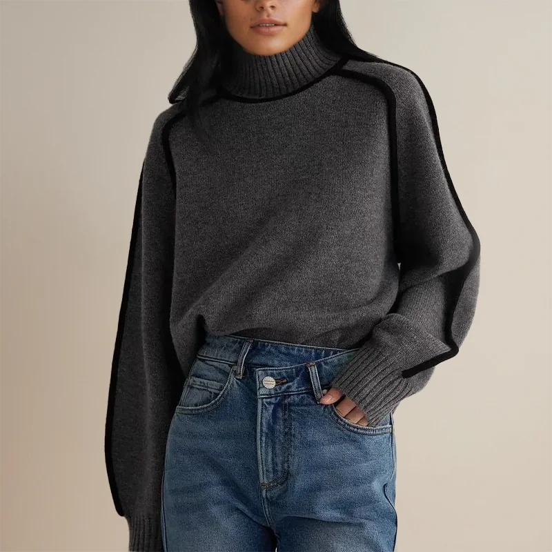Cashmere Turtleneck Jumper – Grey