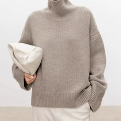 Oversized Turtleneck Jumper – Taupe