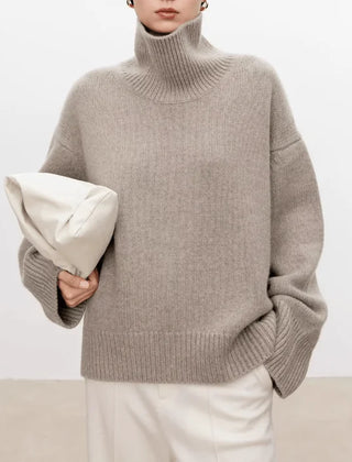 Oversized Turtleneck Jumper – Taupe