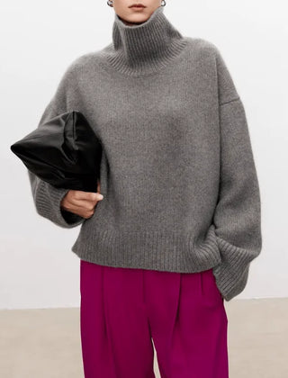 Oversized Turtleneck Jumper – Gray