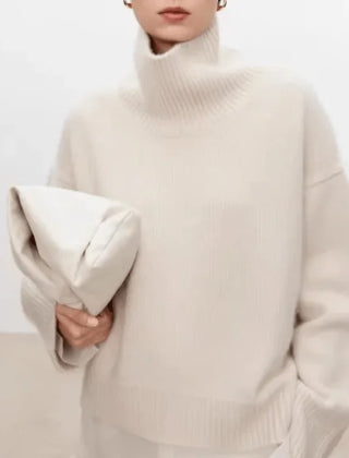 Oversized Turtleneck Jumper – White
