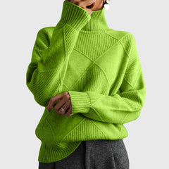 Chunky Oversized Roll Neck Jumper – Green