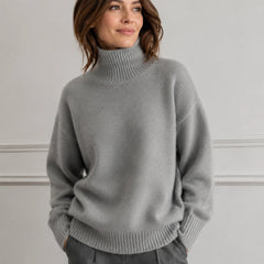 Funnel Neck Knit Jumper – Grey