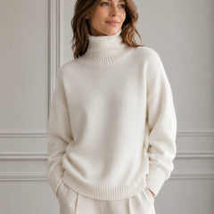 Funnel Neck Knit Jumper – Cream