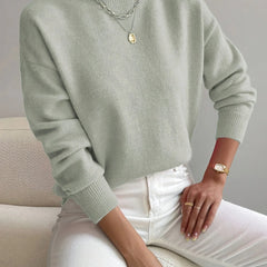 Mock Neck Knit Jumper – Light Green