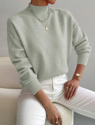 Mock Neck Knit Jumper – Light Green