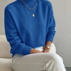 Mock Neck Knit Jumper – Blue