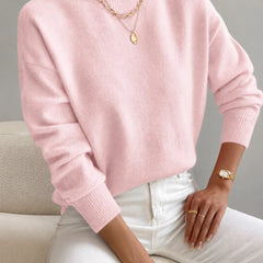 Mock Neck Knit Jumper – Light Pink