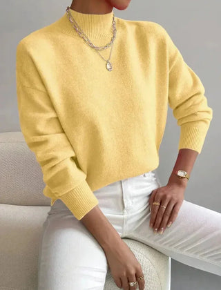 Mock Neck Knit Jumper – Yellow
