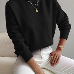 Mock Neck Knit Jumper – Black