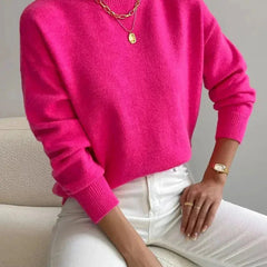 Mock Neck Knit Jumper – Pink