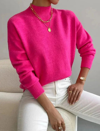 Mock Neck Knit Jumper – Pink