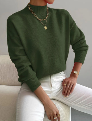 Mock Neck Knit Jumper – Green