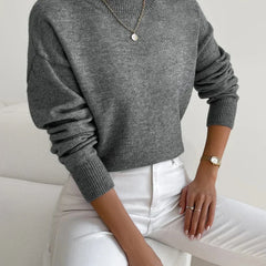 Mock Neck Knit Jumper – Grey