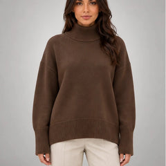 Oversized Turtleneck Jumper – Coffee