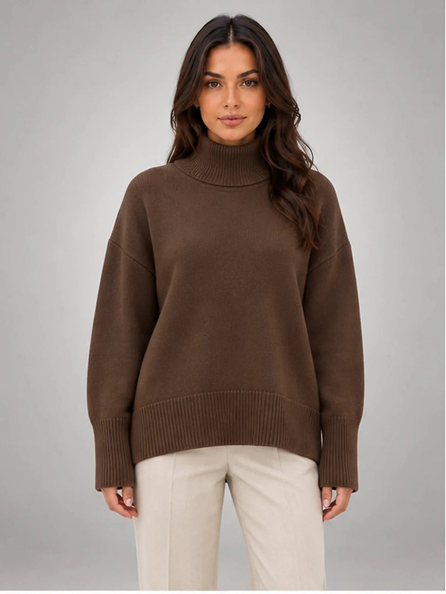 Oversized High Roll Neck Jumper