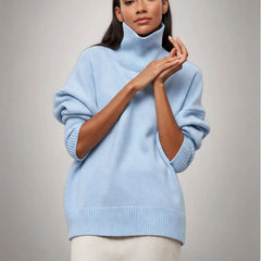 Oversized Turtleneck Jumper – Blue