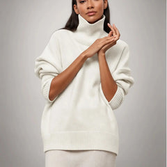 Oversized Turtleneck Jumper – White