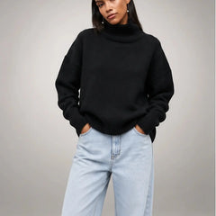 Oversized Turtleneck Jumper – Black
