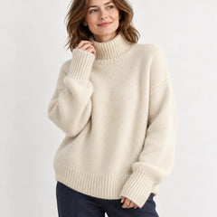 High Neck Cashmere Jumper – Beige