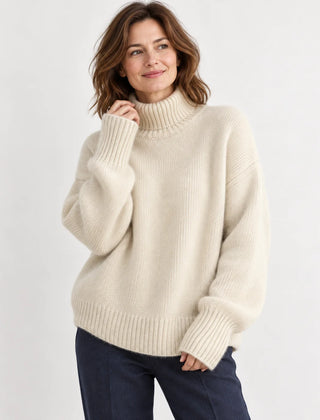 High Neck Cashmere Jumper – Beige