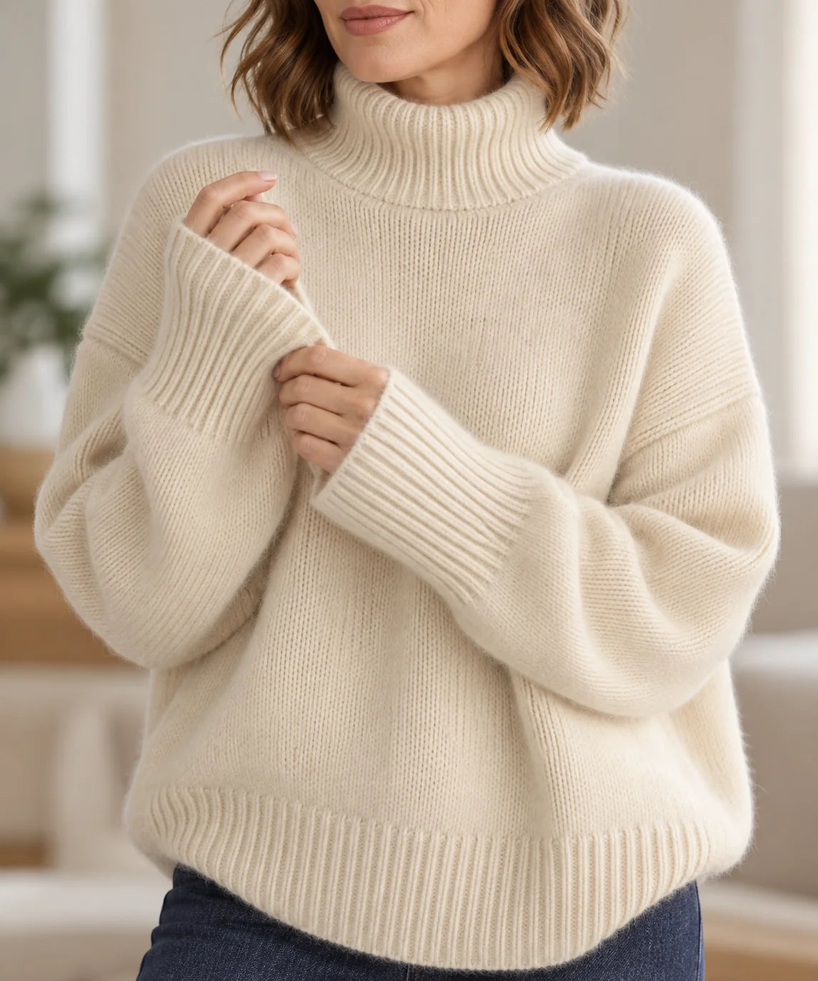 High Neck Cashmere Jumper