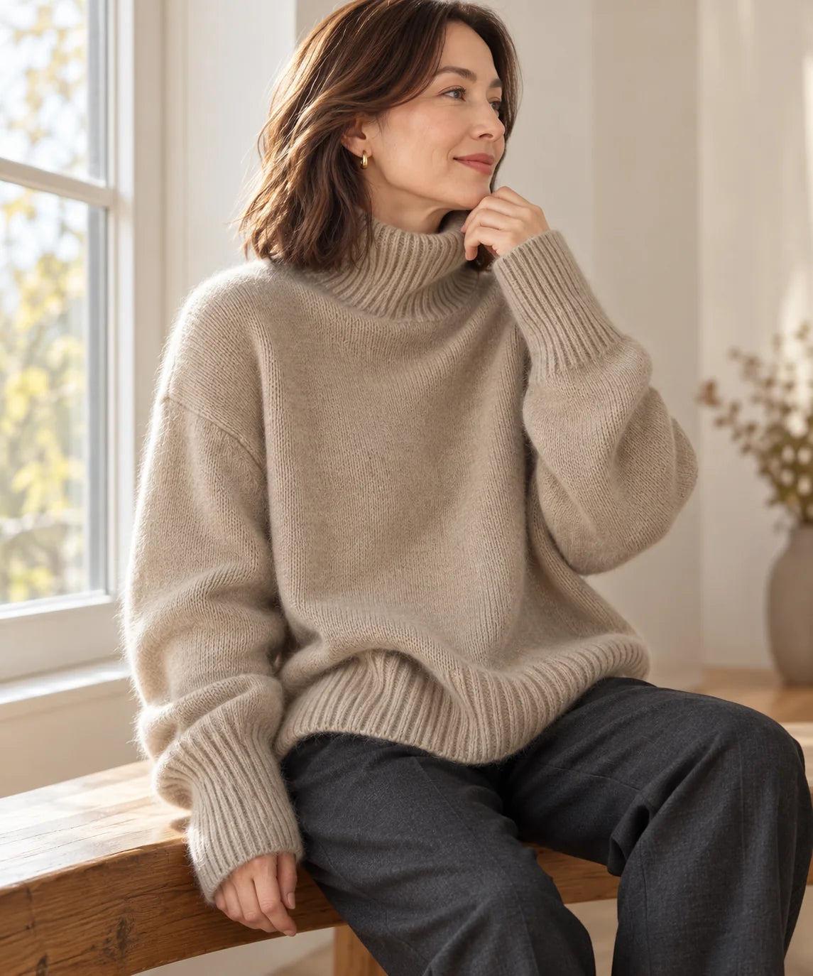 High Neck Cashmere Jumper