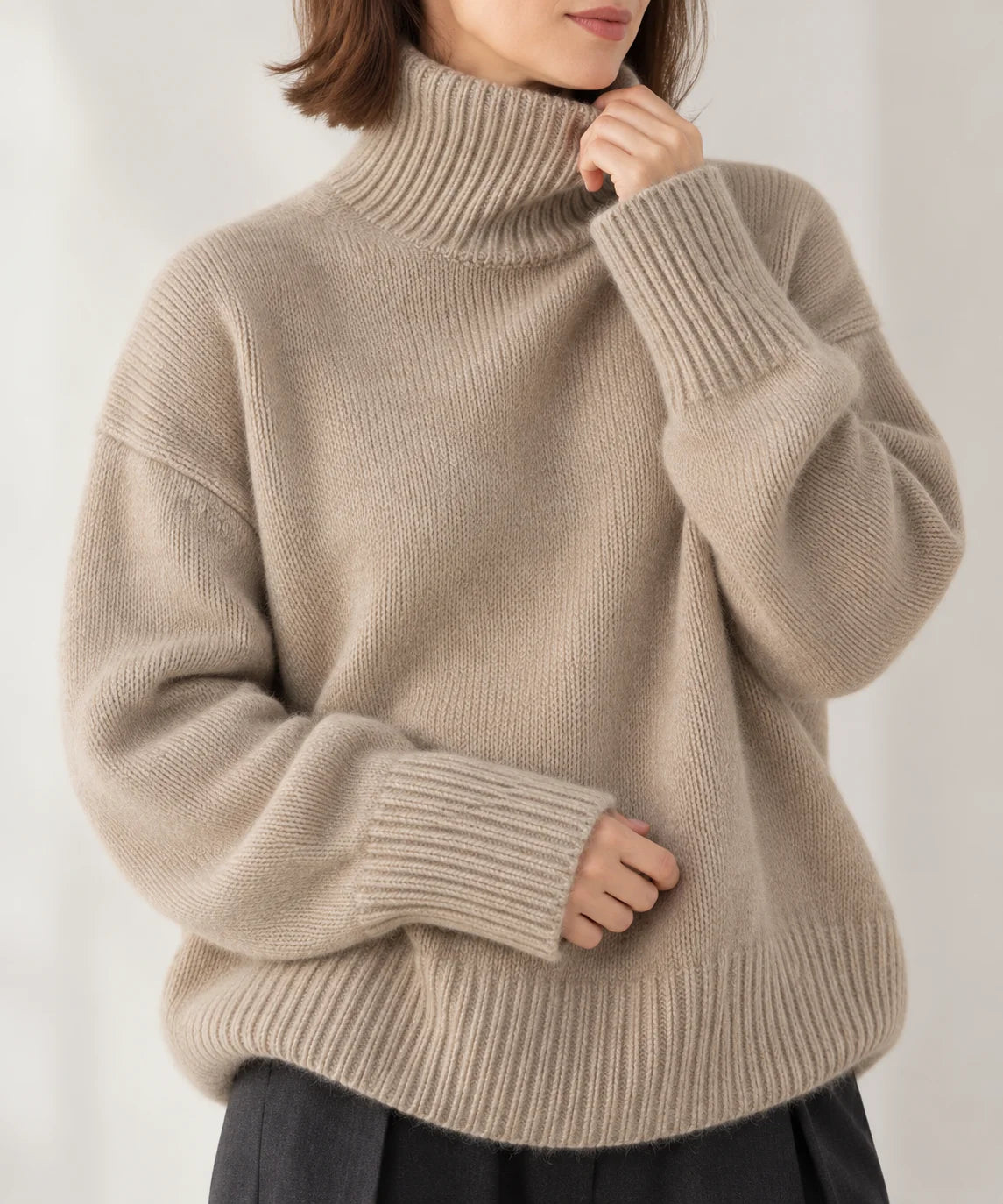 High Neck Cashmere Jumper