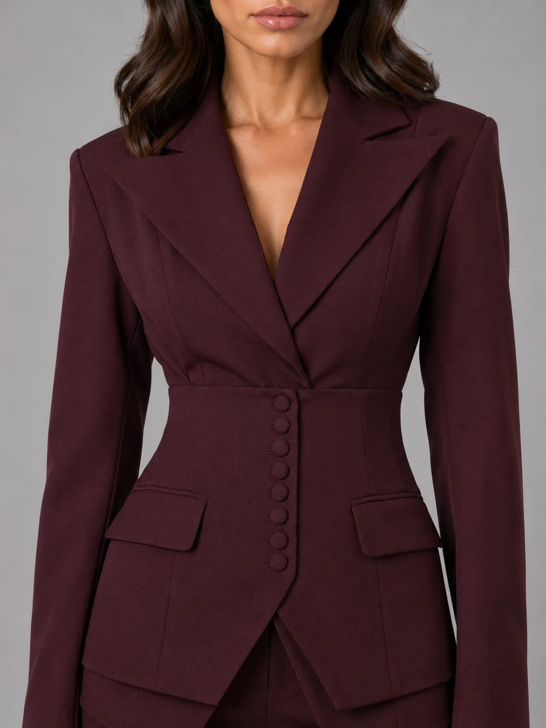 Cinched Waist Wide Leg Suit