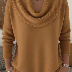 Cowl Neck Merino Blend Jumper – Camel