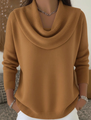 Cowl Neck Merino Blend Jumper – Camel