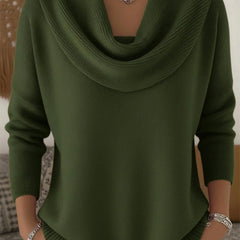 Cowl Neck Merino Blend Jumper – Pine