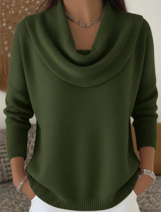 Cowl Neck Merino Blend Jumper – Pine