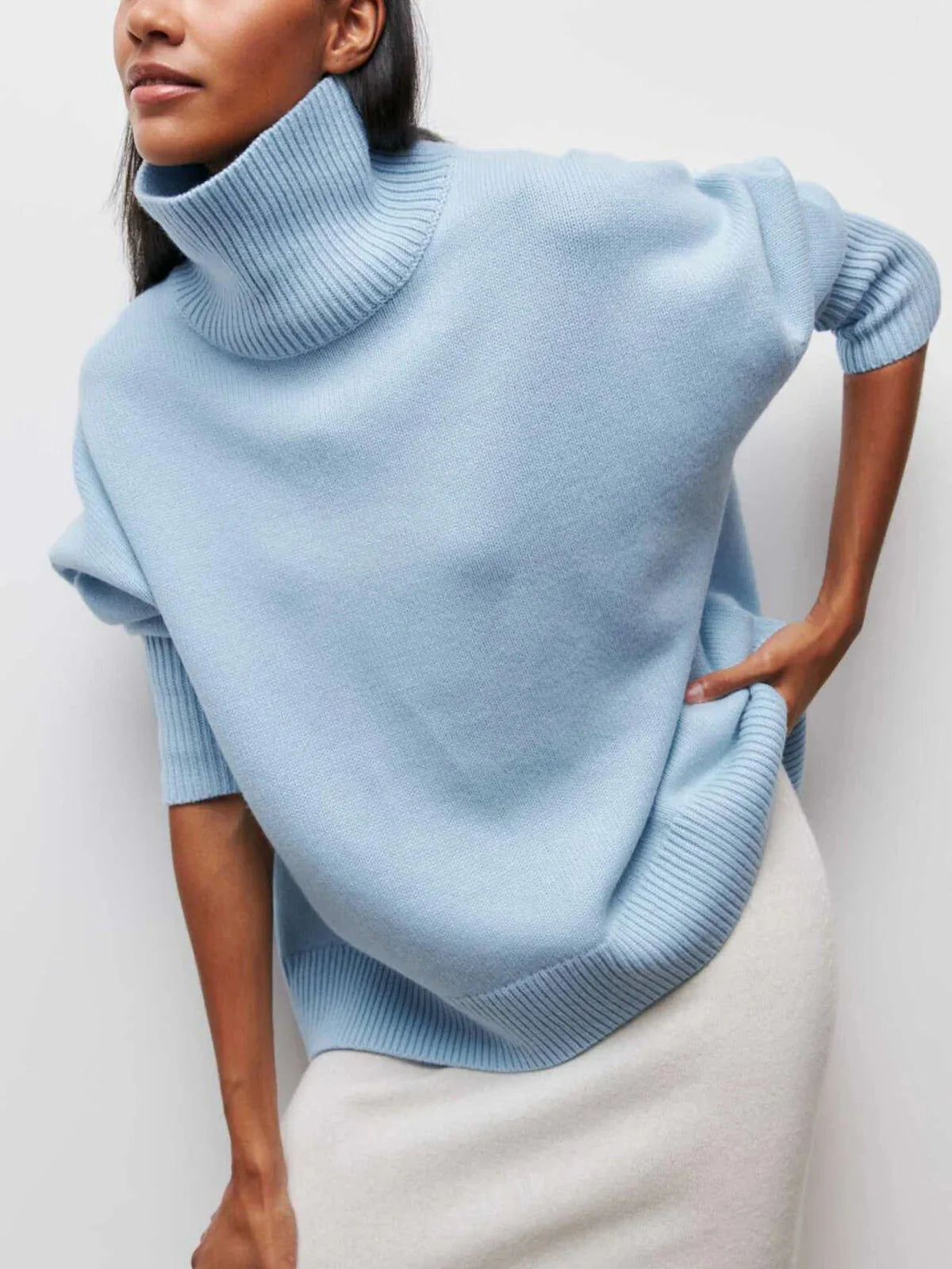 Oversized Ribbed Turtleneck Jumper