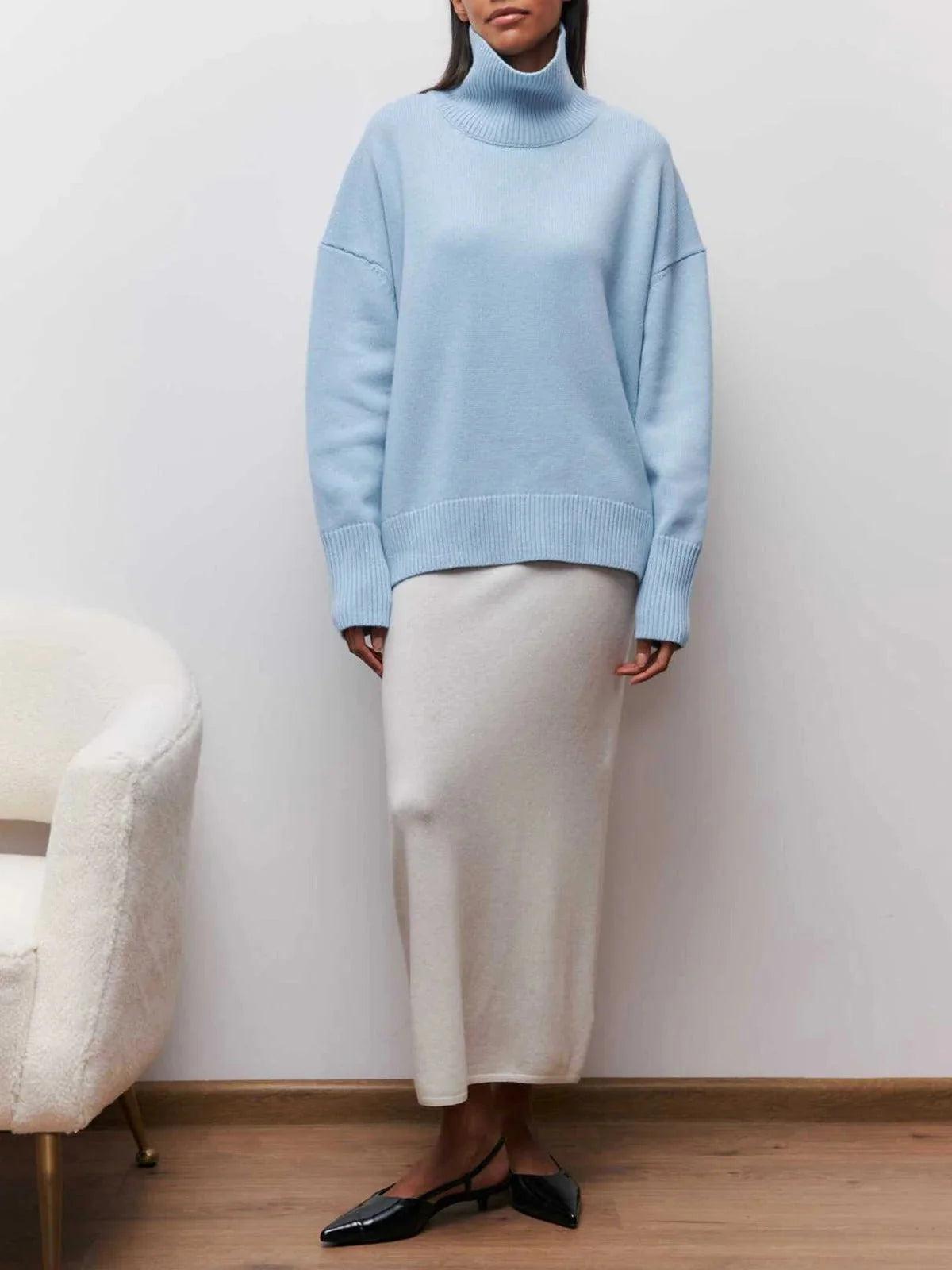 Oversized Ribbed Turtleneck Jumper